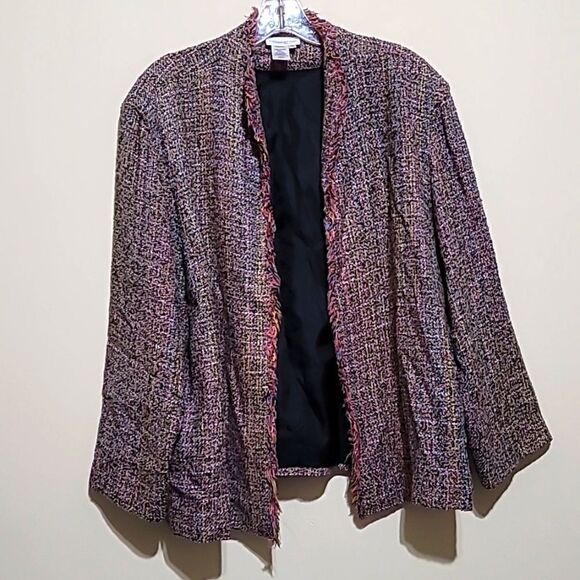 Coldwater Creek  Pink and Black Multicolored Jacket Sz XL - Picture 1 of 5